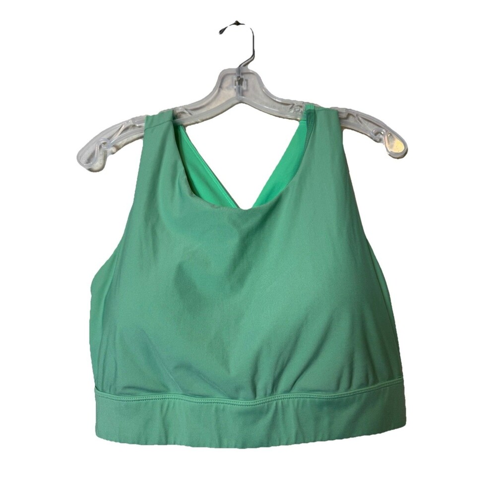 Fabletics Women's Plus Size No-Bounce High-Impact Sports Bra Green Gym Run Sz 1X